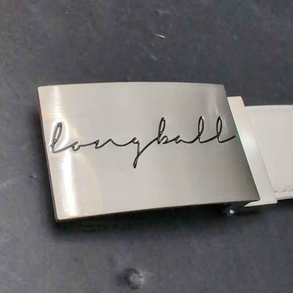 Longball Men's White/Cream Genuine Leather Belt. - Picture 2 of 8